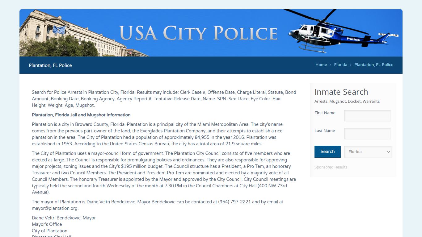 Plantation, FL Police | Jail Records